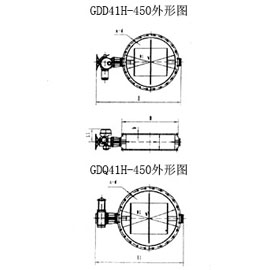 GDD41H-450(电动)、GDQ41H-450(气动)电/气驱动高温蝶阀
